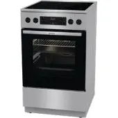 Gorenje GECS5C70XPA Elektroherd mit Glaskeramik-Kochfeld, mit Airfry, FrozenBake und Pizza-Funktion, GentleClose, 50cm Breite