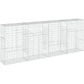 vidaXL Gabionen mit Deckel 400x50x150 cm Verzinktes Eisen