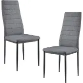 En.casa [] 2er Design Stuhl-Set Grau Italienisch Lehnstuhl Hochlehner Esszimmerstuhl Polsterstuhl