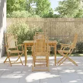 vidaXL Möbel Gartenstühle 4 Stk. Klappbar 53x66x99 cm Bambus - Esstischstuhl 3278514