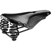 Brooks Flyer Carved, Fahrradsattel, Stadt, Schwarz, Einfarbig, Leder, Stahl