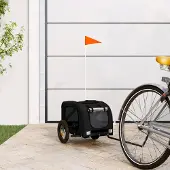 Prolenta Maison Exclusive - Fahrradanhänger Hunde Schwarz Oxford-Gewebe und Eisen