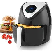 Petra Heißluftfritteuse XXL Antihaft-Korb 4,5 Liter Timer 7 Kochfunktionen 1300W
