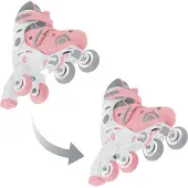 Globber LEARNING SKATES 2in1 – Inline- und Quad-Skates Kinder, verstellbar Gr.26-29, ABEC 9, Rollengröße 48x24 mm, rosa