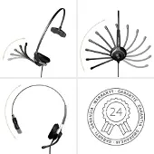 Gequdio WA9001, Kabelgebunden, Büro/Callcenter, 60 g, Kopfhörer, Schwarz