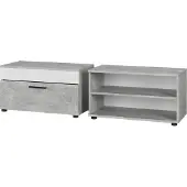 Vicco Wohnzimmerschränke Berno Beton/Weiß 2 Teile, Model 55476
