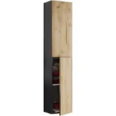 VCM Holz Badezimmerschrank | Badmöbel | Wandregal | Badezimmer | Badschrank | Hochschrank | Maße ca. H. 150 x B. 33 x T. 22 cm - Lendas
