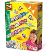 SES Creative 14028 - Easy Ringe und Glitzerarmbänder - Schmuck Bastelset für Kinder - Funkelndes DIY Kit, Schmuck-Bastelset für Kinder, 3 Jahr(e), Karton