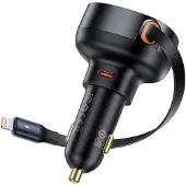 Baseus Autoladegerät Usb-C (weiblich) / Lightning (männlich) 60W Schwarz