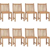 vidaXL Gartenstühle 8 Stk. mit Kissen Massivholz Teak