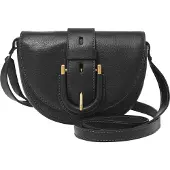 Fossil Leder Umhängetasche Harwell Small Flap Crossbody Black schwarz