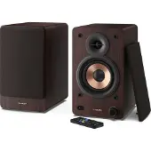 Sharp CP-SS30(BR), Regalboxen, 2-Wege-Aktivlautsprecher, 60 W (2 x 30 W), Bluetooth, USB