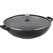 kela Wok Calido Gusseisen schwarz 4 Liter Höhe 17cm Ø36 cm schwarz