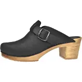 Sanita Wood-Malulo Square Open Clog Black Gr.36