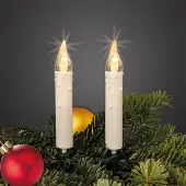 Hellum Lichterkette innen, 20 warm-weiße LED, Lichtlänge 570cm, Schaft weiß, Stecker