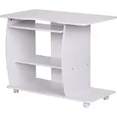 Wohnling Computertisch Diana Weiß mit Rollen 90 cm; WL1.152
