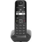 Gigaset AS690, Analoges/DECT-Telefon, Kabelloses Mobilteil, Freisprecheinrichtung, 100 Eintragungen, Anrufer-Identifikation, Schwarz
