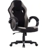 Sense7 Prism Gaming Stuhl Stoff Schwarz-Grau - Ergonomischer Bürostuhl PC Schreibtischstuhl Zockerst FlowTech , HR-Schaum, HDF-Gewebe