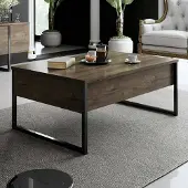 Dmora Couchtisch Canis 90x60x40 cm Braun mit Zeitschriftenhalter