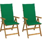 Prolenta Maison Exclusive - Verstellbare Klappstühle 2 Stk. mit Kissen Akazie Massivholz