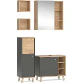 Vicco Badmöbel-Set Senyo Anthrazit 4 Teile, Model 36448