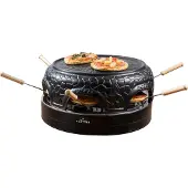 Bestron Pizzaofen für bis zu 6 Personen, Pizza dome für kleine Pizzen (Ø 10 cm), mit Keramik-Kuppel, ca. 12-15 Minuten Garzeit, 860 Watt, Farbe: Schwarz