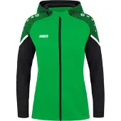 Jako Damen Kapuzenjacke Performance, Farbe:soft green/schwarz, Größe:44