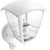Philips myGarden Creek Wandleuchte, 60W, E27, ohne Leuchtmittel, Wandbeleuchtung für den Außenbereich, Weiß, Metall, IP44, Garten, Terrasse, I