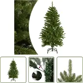 The Living Store Künstlicher Weihnachtsbaum Klappbar mit Ständer Grün 120 cm
