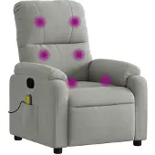 Syfax Massagesessel Hellgrau Mikrofasergewebe