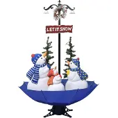 Syfax Weihnachtsbaum mit Schnee und Schirm-Fuß Blau 170 cm PVC