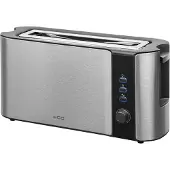 Ecg ST 10630 | Toaster | Langschlitztoaster für zwei Scheiben | 6 Bräunungsstufen | Integrierter Brötchen-Röstaufsatz | Auftaufunktion |