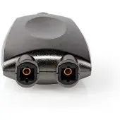 Nedis Toslink Adapter - Toslink Buchse - 2x Toslink Buchse - Verteiler - Aluminium - Gun Metal Grau - 1 Stück - Box