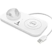 Altadif Universal Weiße 4-in-1 Ladestation USB-C/Lightning/Micro-USB/QI
