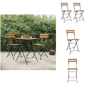 vidaXL Bistrostühle Klappbar 2 Stk. Massivholz Teak und Stahl - Gartenstühle