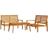 vidaXL 3-tlg. Garten-Lounge-Set Massivholz Akazie