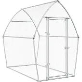 Syfax Hühnerkäfig Silbern 200x105x182 cm Verzinkter Stahl