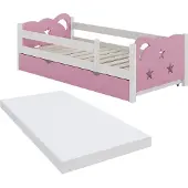 VitaliSpa Kinderbett Jessica Rosa 80x160 cm mit Schublade und Matratze, Model 40340