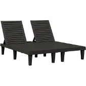 Syfax Doppel-Sonnenliege Schwarz 155x138x83 cm Polypropylen