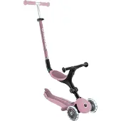 Globber GO-UP ACTIVE LIGHTS ECO – 3 in 1 Dreirad, Laufrad und Scooter, 120/80 mm, 3-rädrig, höhenverstellbar, beere