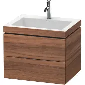 Duravit Waschtischunterschrank c-bonded L-Cube 60 x48cm, 1 HL, N Nat, 2 Schub., wandhängend