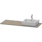 Duravit XSquare Konsole, 1 Ausschnitt rechts, 1400x16x550mm, XS060GR9090, Farbe: Flannel Grey Seidenmatt Lack