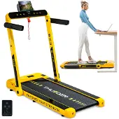 Thunder RACE-GOLD Laufband 14 km/h klappbar Walking Pad 2 PS bis 130 kg LED Bluetooth App Heimtrainer