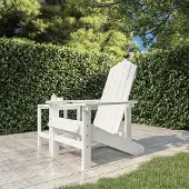 vidaXL Möbel Adirondack-Gartenstuhl HDPE Weiß - Gartensessel 318637
