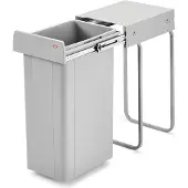 Wesco Single 30 DT. Abfallsammler, alu grau (32 Liter), Höhe 570. - Mülleimer