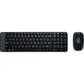 Logitech MK220, Mini, Kabellos, RF Wireless, QWERTY, Schwarz, Maus enthalten