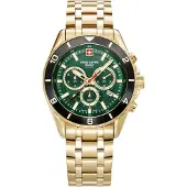 Swiss Alpine Military Herren Uhr Analog Quarz Chronograph 7034.9118SAM Edelstahl