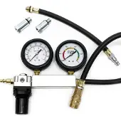 Wiltec Kompressionsdruckprüfer für Benzinmotoren zur Diagnose von Zylinderleckagen Set im Koffer mit Adaptern Kompressionsmessgerät Kompressionstester