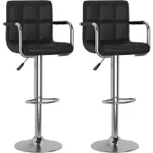 vidaXL Barhocker 2 Stk. Schwarz Kunstleder