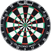 Karella HARROWS Dartscheibe Quadro 240 mit Quadruple-Ring und CLEAR SIGHT-Zahlring